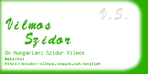 vilmos szidor business card